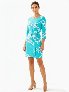 Lilly Pulitzer Jonah Shorely Blue Ball And Chain Posh Ponte dress